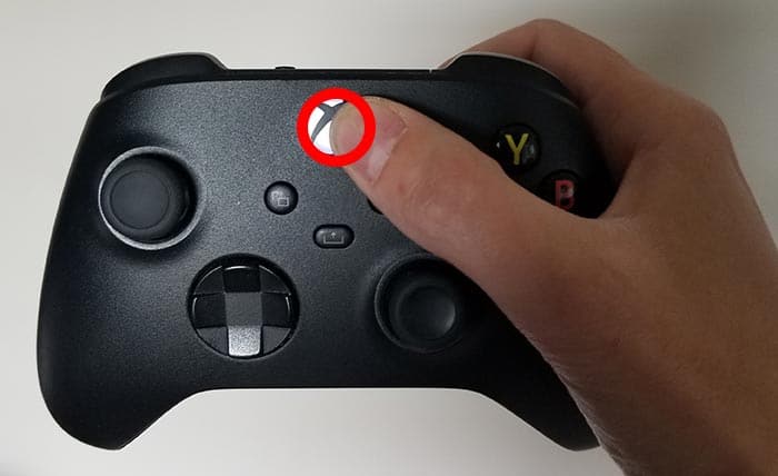 Xbox button on the controller