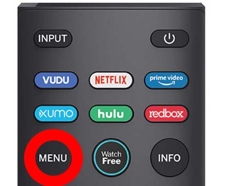 Vizio remote menu button