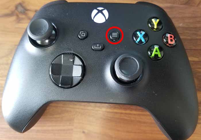 Xbox controller menu button