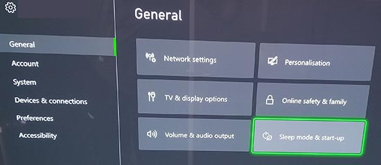 Xbox general settings