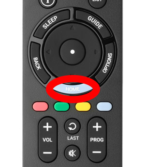 Sony TV remote home button