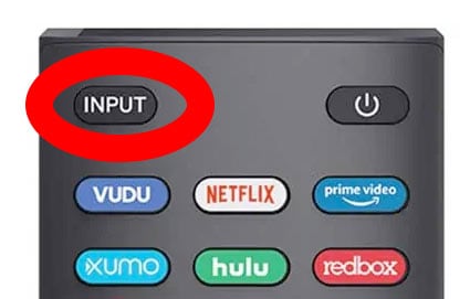 Vizio Remote choose input button to diagnose blue tint issue