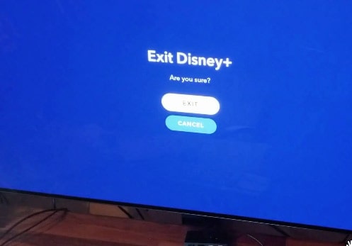 Exit Disney Plus app