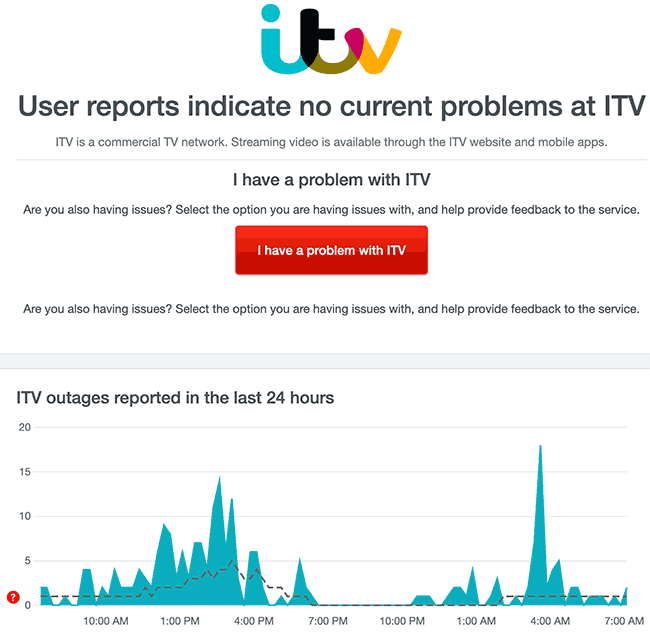 ITV hub freezing check the network status