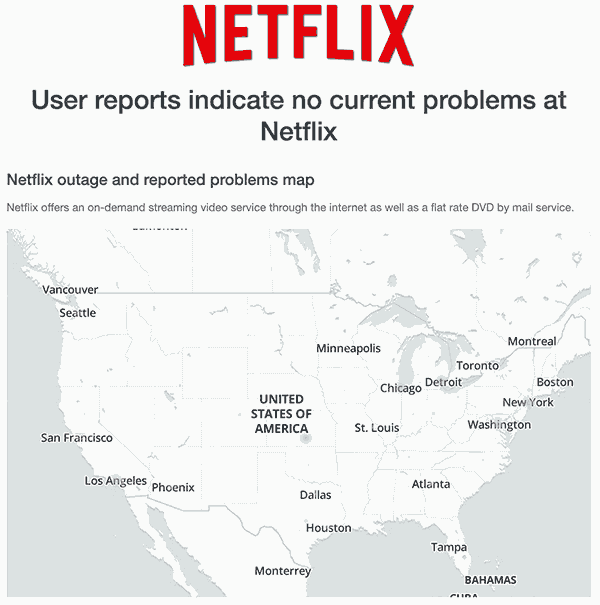 Check the Netflix servers when it becomes stuck on the loading page