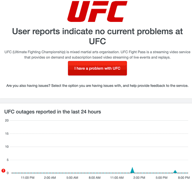When UFC fight pass is buffering, check the network status