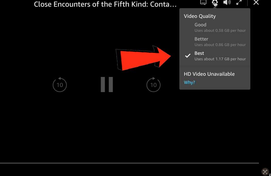 Video Quality options on Amazon Prime Video